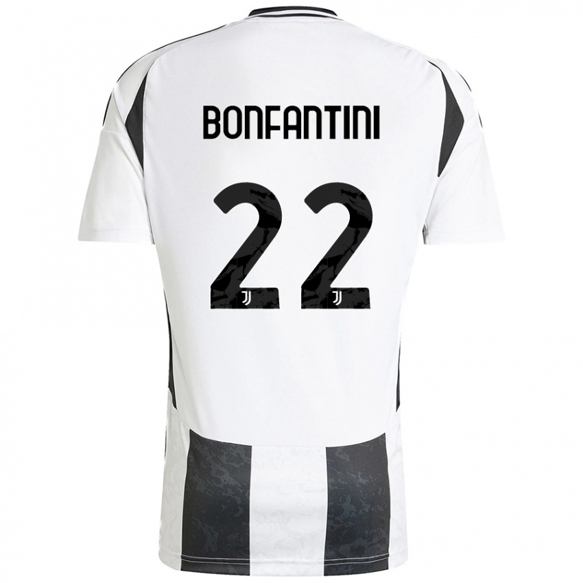 Niño Camiseta Agnese Bonfantini #22 Blanco Negro 1ª Equipación 2024/25 La Camisa Argentina