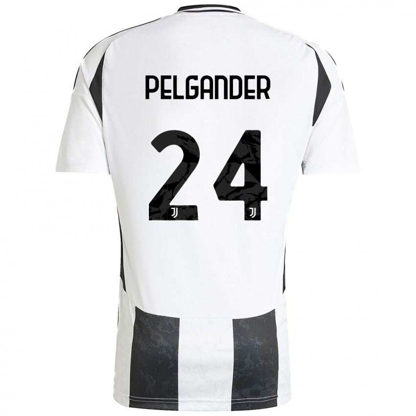 Niño Camiseta Elsa Pelgander #24 Blanco Negro 1ª Equipación 2024/25 La Camisa Argentina