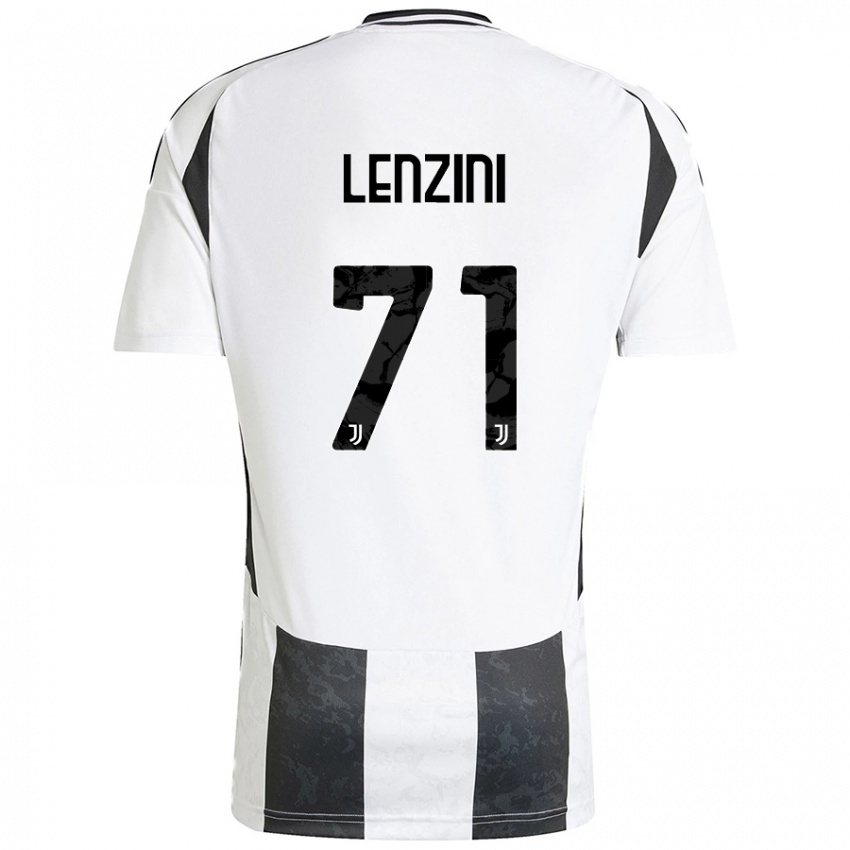 Niño Camiseta Martina Lenzini #71 Blanco Negro 1ª Equipación 2024/25 La Camisa Argentina