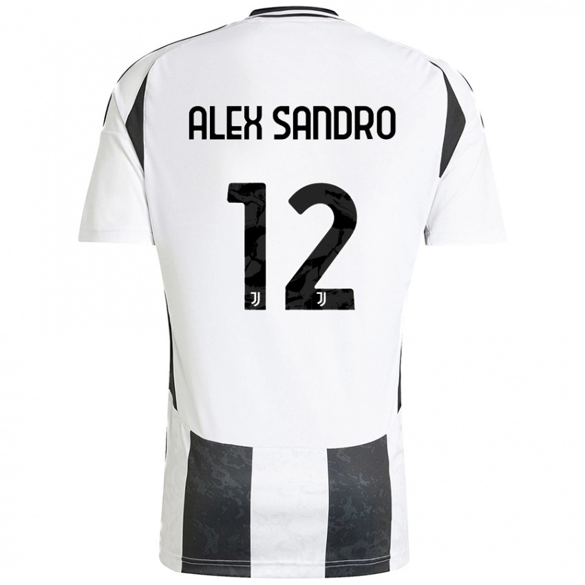 Niño Camiseta Alex Sandro #12 Blanco Negro 1ª Equipación 2024/25 La Camisa Argentina