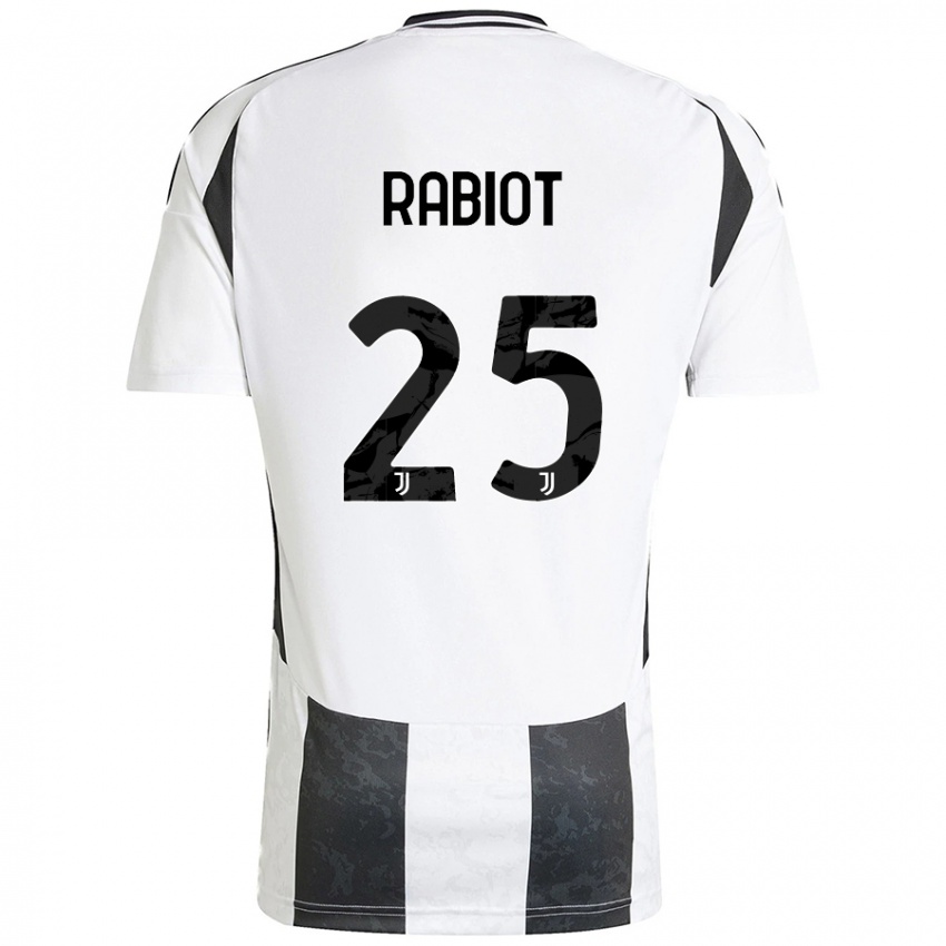 Niño Camiseta Adrien Rabiot #25 Blanco Negro 1ª Equipación 2024/25 La Camisa Argentina