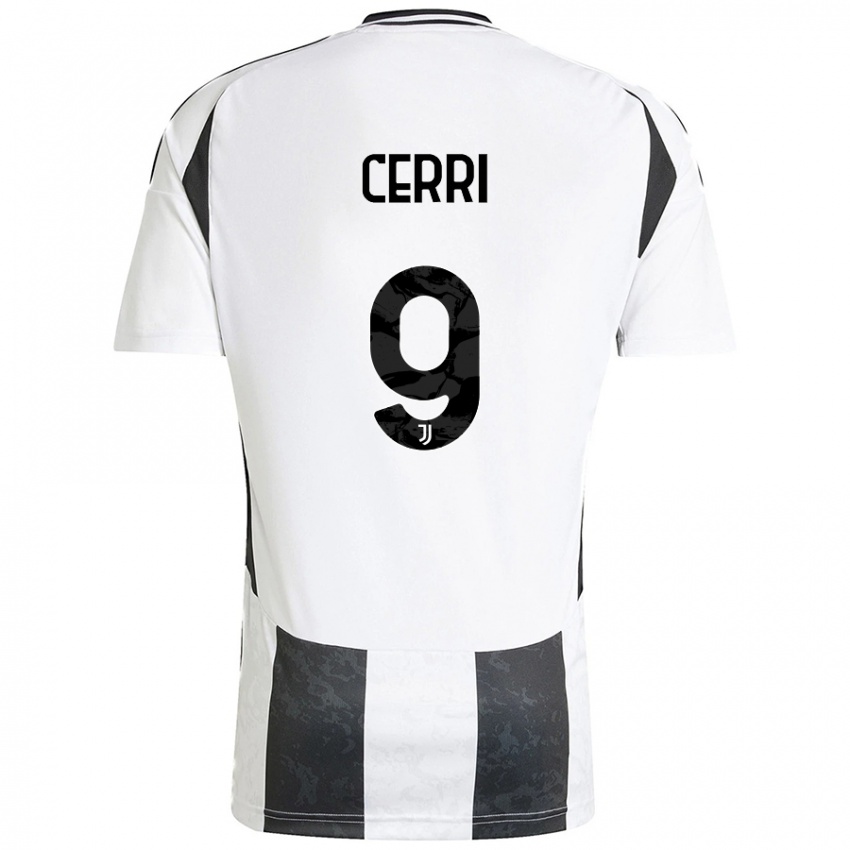 Niño Camiseta Leonardo Cerri #9 Blanco Negro 1ª Equipación 2024/25 La Camisa Argentina