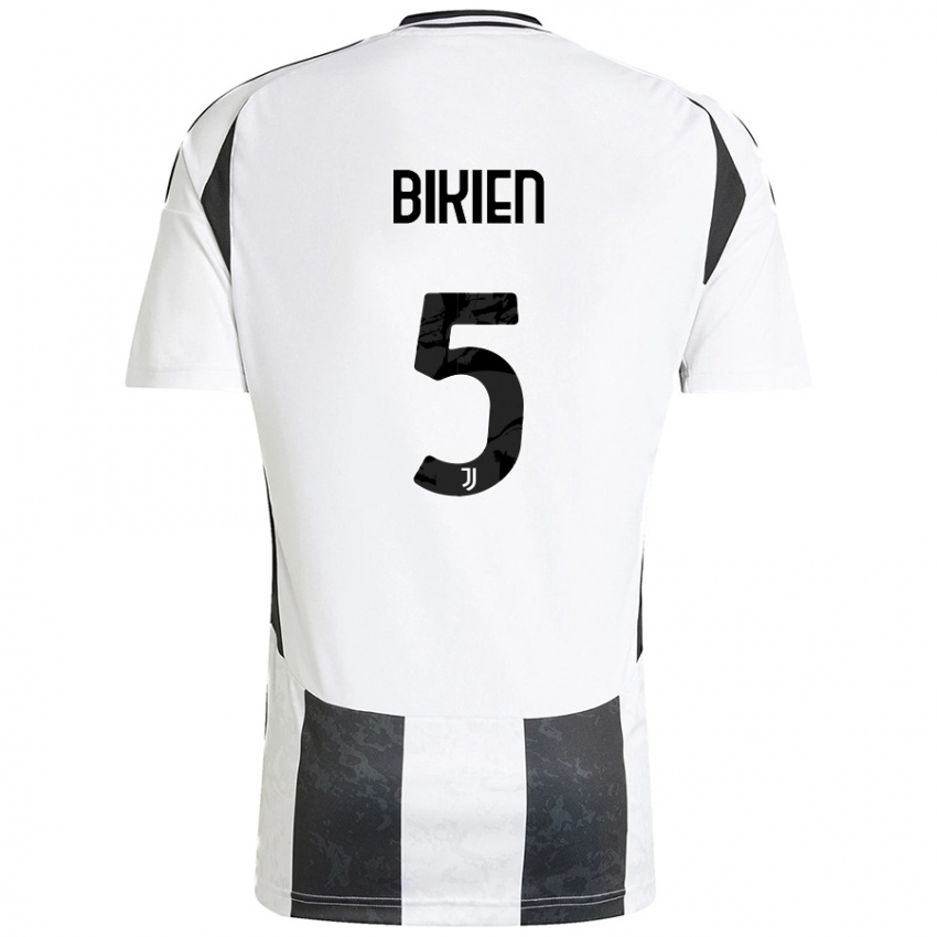 Niño Camiseta Felix Nzouango Bikien #5 Blanco Negro 1ª Equipación 2024/25 La Camisa Argentina