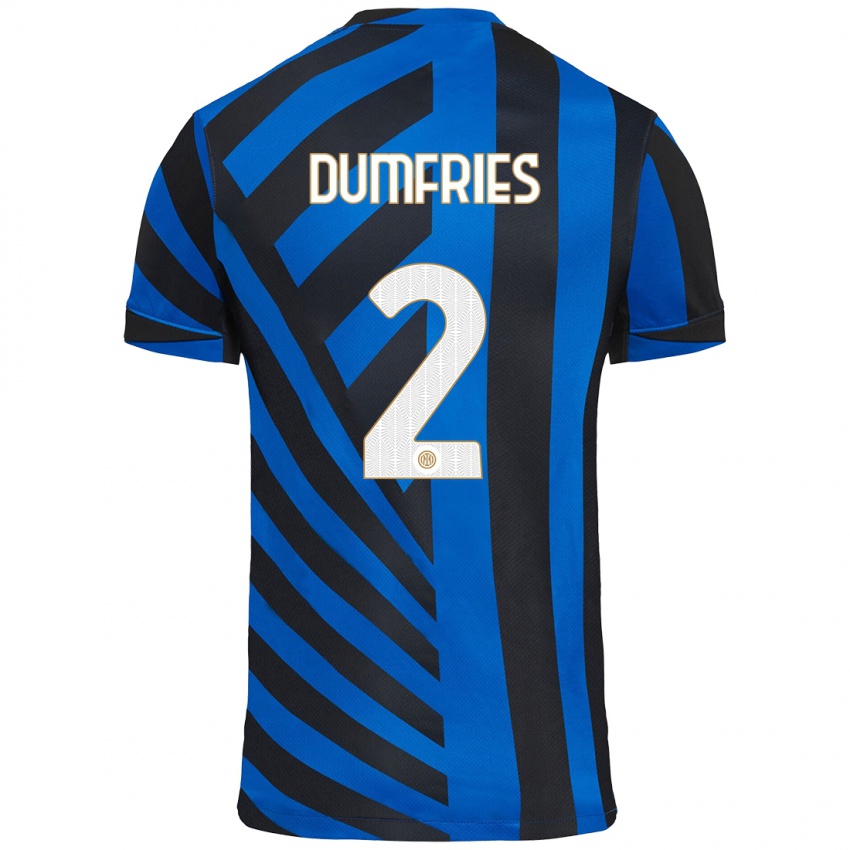 Niño Camiseta Denzel Dumfries #2 Azul Negro 1ª Equipación 2024/25 La Camisa Argentina