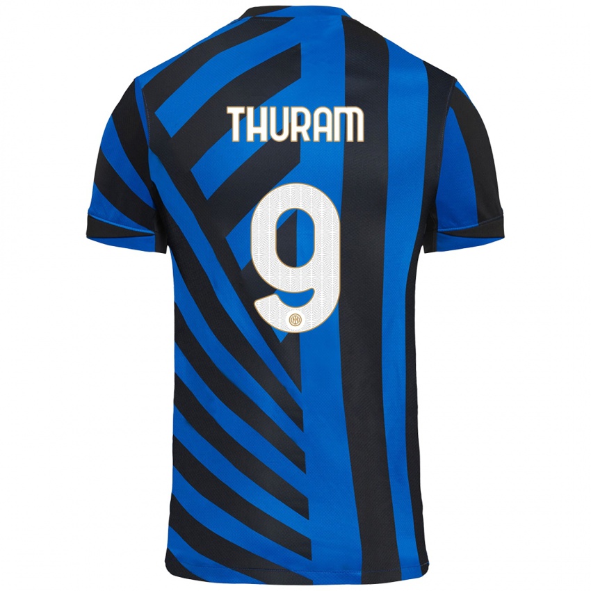 Niño Camiseta Marcus Thuram #9 Azul Negro 1ª Equipación 2024/25 La Camisa Argentina