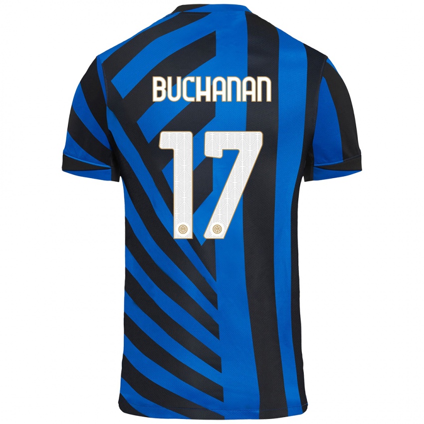 Niño Camiseta Tajon Buchanan #17 Azul Negro 1ª Equipación 2024/25 La Camisa Argentina