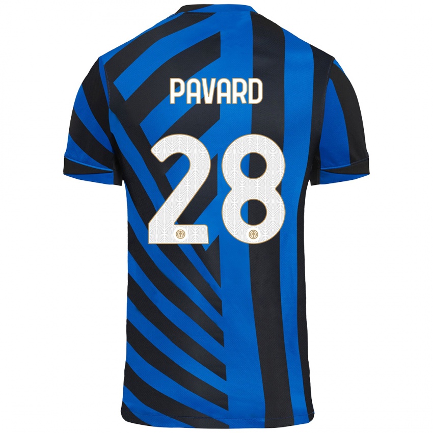 Niño Camiseta Benjamin Pavard #28 Azul Negro 1ª Equipación 2024/25 La Camisa Argentina