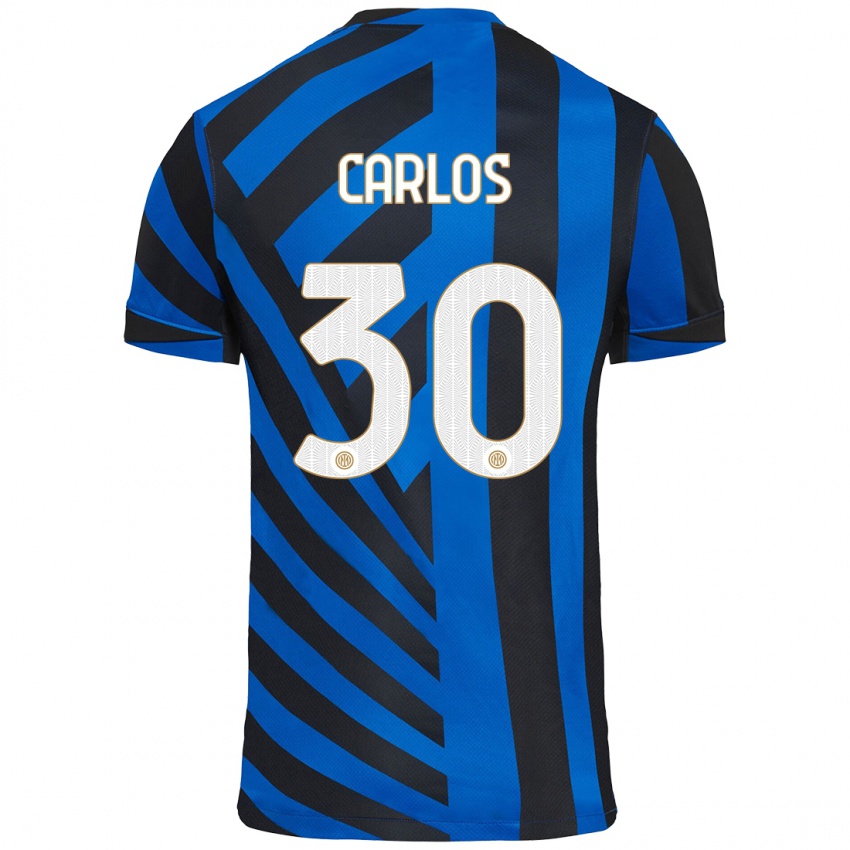 Niño Camiseta Carlos Augusto #30 Azul Negro 1ª Equipación 2024/25 La Camisa Argentina