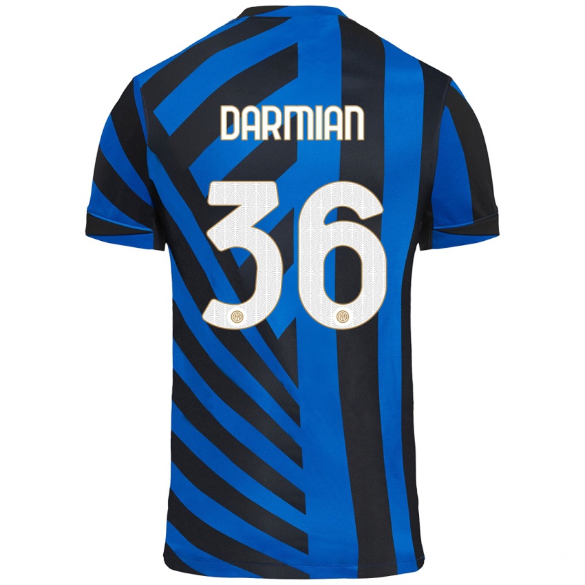 Niño Camiseta Matteo Darmian #36 Azul Negro 1ª Equipación 2024/25 La Camisa Argentina