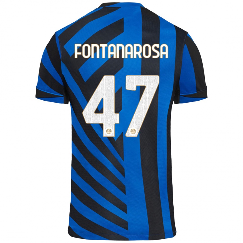 Niño Camiseta Alessandro Fontanarosa #47 Azul Negro 1ª Equipación 2024/25 La Camisa Argentina