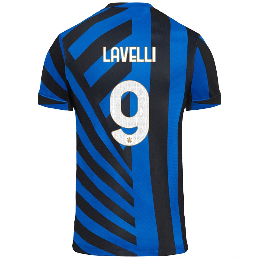 Niño Camiseta Matteo Lavelli #9 Azul Negro 1ª Equipación 2024/25 La Camisa Argentina