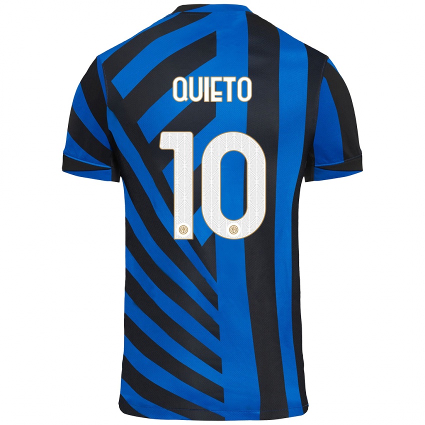 Niño Camiseta Daniele Quieto #10 Azul Negro 1ª Equipación 2024/25 La Camisa Argentina