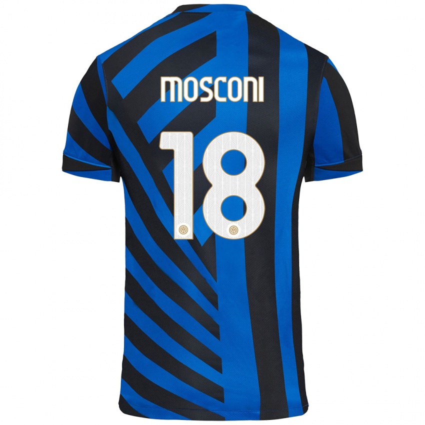 Niño Camiseta Mattia Mosconi #18 Azul Negro 1ª Equipación 2024/25 La Camisa Argentina