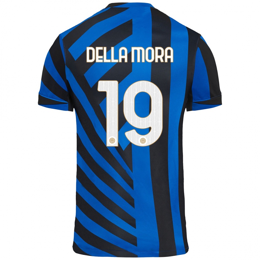 Niño Camiseta Tommaso Della Mora #19 Azul Negro 1ª Equipación 2024/25 La Camisa Argentina