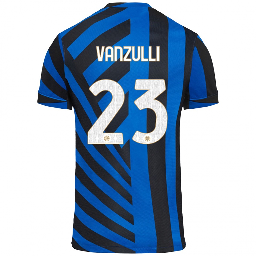 Niño Camiseta Marco Vanzulli #23 Azul Negro 1ª Equipación 2024/25 La Camisa Argentina