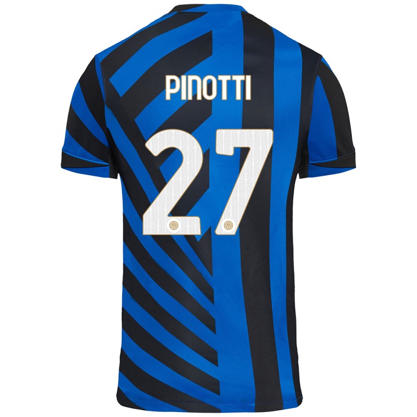 Niño Camiseta Manuel Pinotti #27 Azul Negro 1ª Equipación 2024/25 La Camisa Argentina