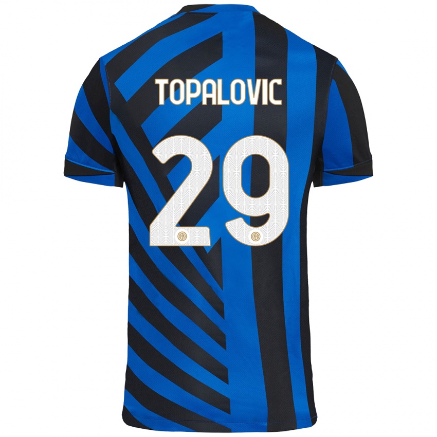 Niño Camiseta Luka Topalovic #29 Azul Negro 1ª Equipación 2024/25 La Camisa Argentina