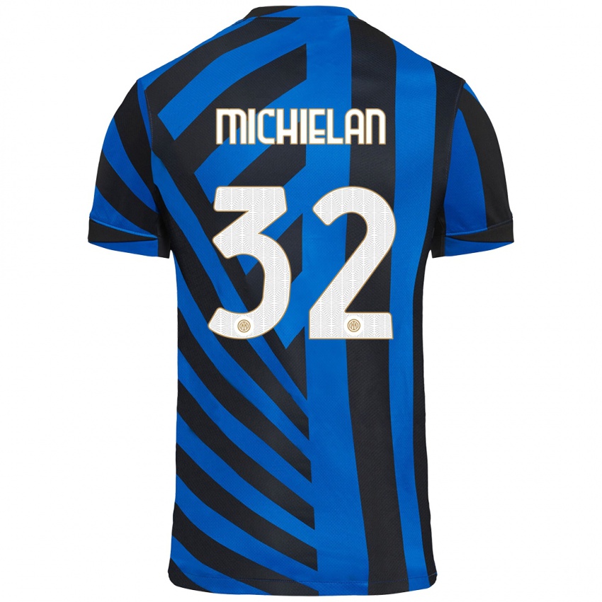 Niño Camiseta Mattia Michielan #32 Azul Negro 1ª Equipación 2024/25 La Camisa Argentina