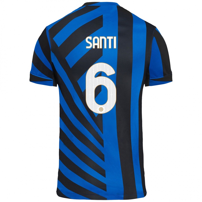 Niño Camiseta Irene Santi #6 Azul Negro 1ª Equipación 2024/25 La Camisa Argentina