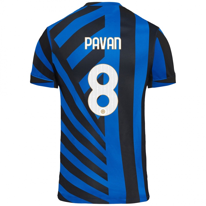 Niño Camiseta Matilde Pavan #8 Azul Negro 1ª Equipación 2024/25 La Camisa Argentina