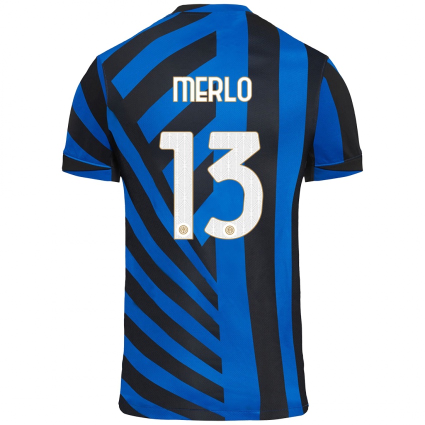 Niño Camiseta Beatrice Merlo #13 Azul Negro 1ª Equipación 2024/25 La Camisa Argentina