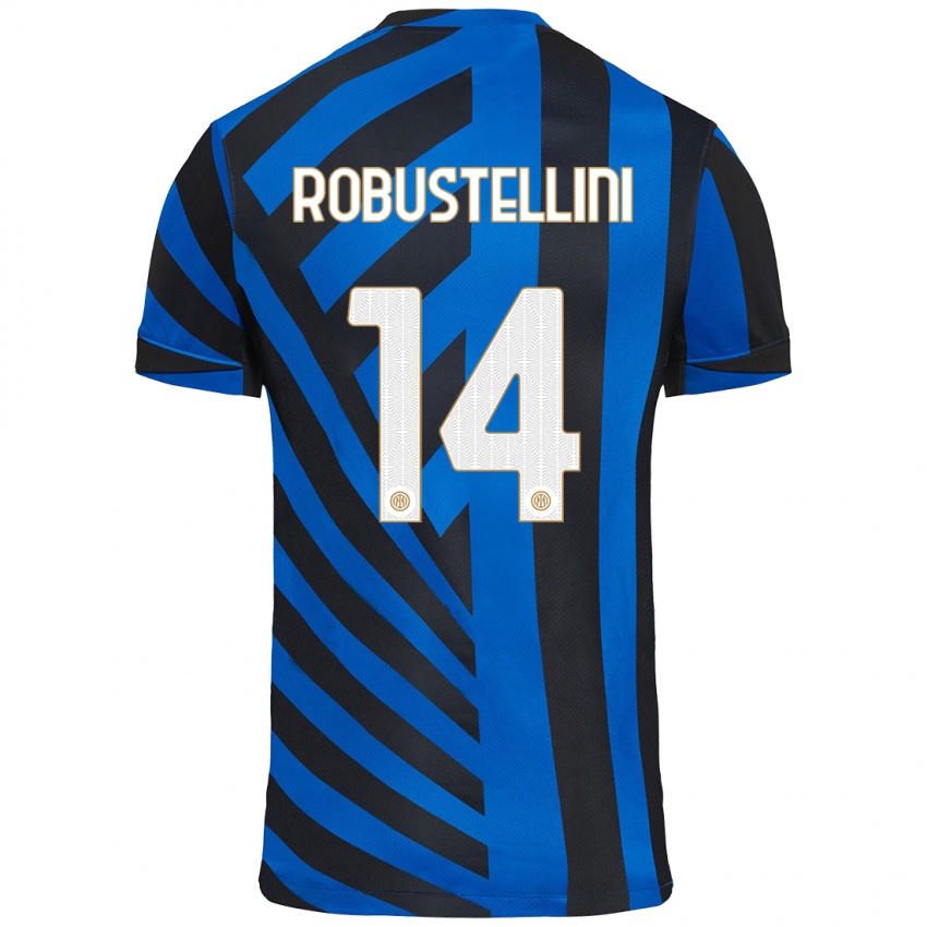 Niño Camiseta Chiara Robustellini #14 Azul Negro 1ª Equipación 2024/25 La Camisa Argentina