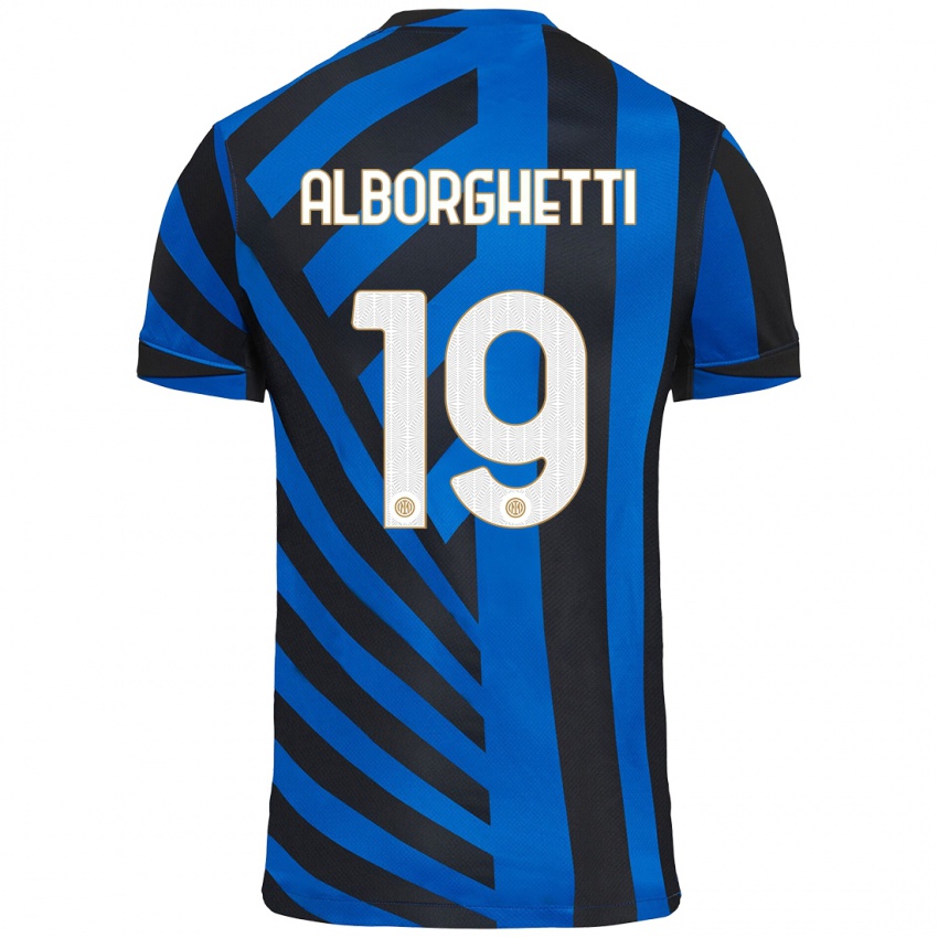 Niño Camiseta Lisa Alborghetti #19 Azul Negro 1ª Equipación 2024/25 La Camisa Argentina