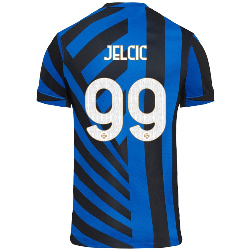 Niño Camiseta Maja Jelčić #99 Azul Negro 1ª Equipación 2024/25 La Camisa Argentina