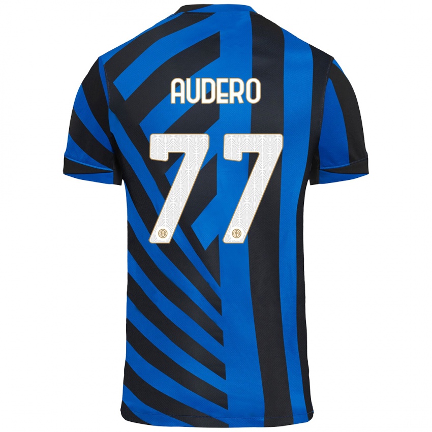 Niño Camiseta Emil Audero #77 Azul Negro 1ª Equipación 2024/25 La Camisa Argentina