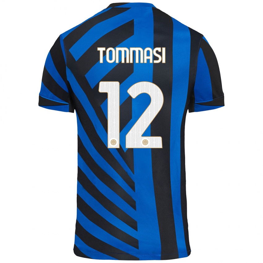 Niño Camiseta Francesco Tommasi #12 Azul Negro 1ª Equipación 2024/25 La Camisa Argentina