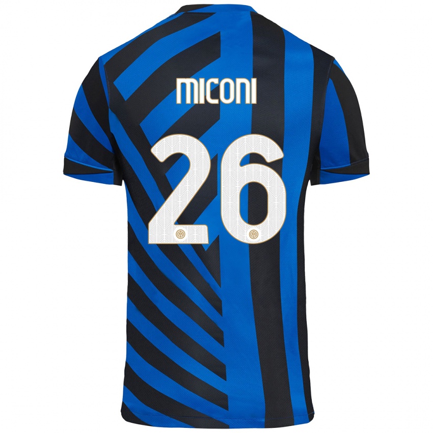 Niño Camiseta Riccardo Miconi #26 Azul Negro 1ª Equipación 2024/25 La Camisa Argentina