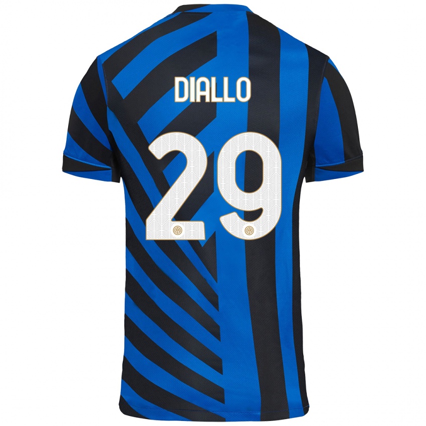 Niño Camiseta Oumar Diallo #29 Azul Negro 1ª Equipación 2024/25 La Camisa Argentina