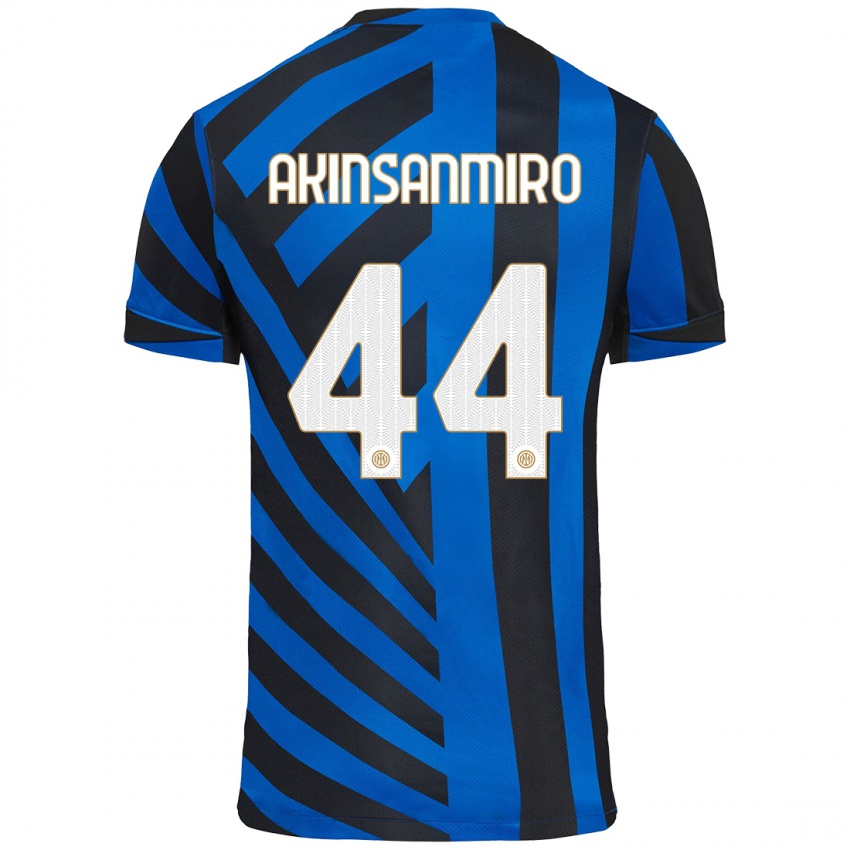 Niño Camiseta Ebenezer Akinsanmiro #44 Azul Negro 1ª Equipación 2024/25 La Camisa Argentina