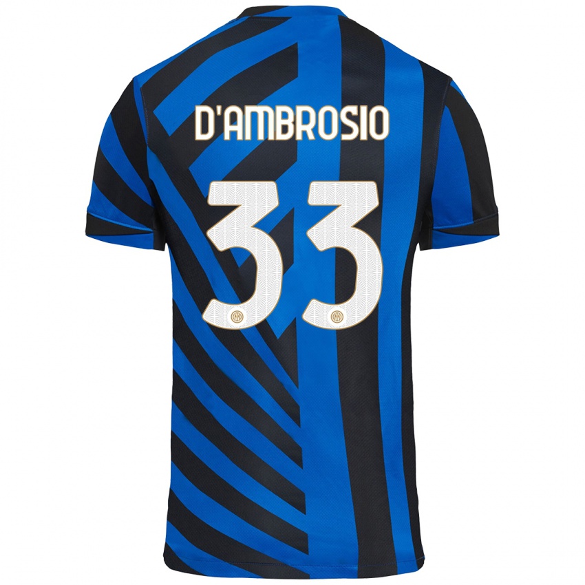 Niño Camiseta Danilo D'ambrosio #33 Azul Negro 1ª Equipación 2024/25 La Camisa Argentina