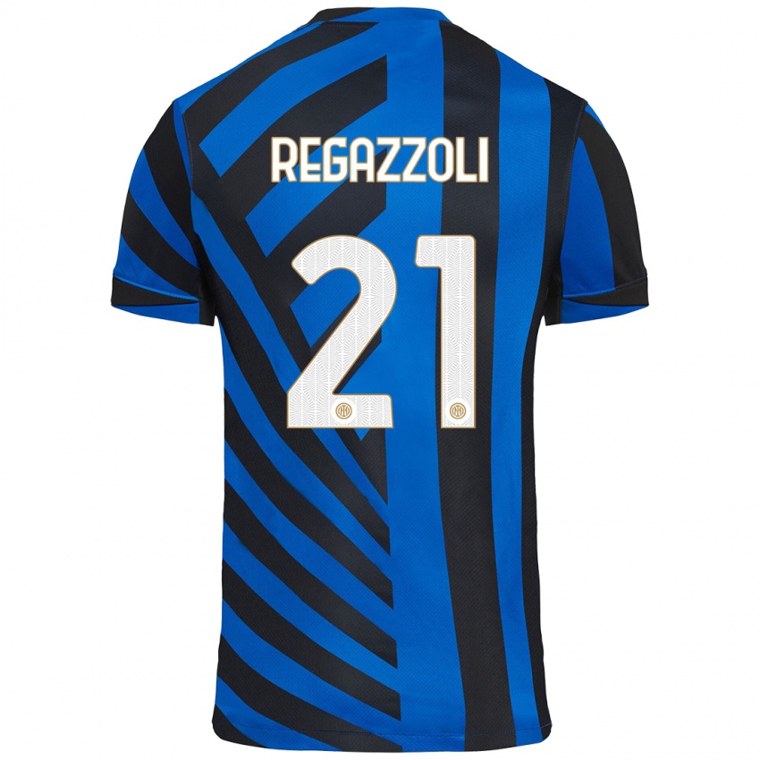 Niño Camiseta Alice Regazzoli #21 Azul Negro 1ª Equipación 2024/25 La Camisa Argentina