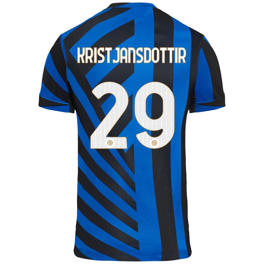 Niño Camiseta Anna Bjork Kristjansdottir #29 Azul Negro 1ª Equipación 2024/25 La Camisa Argentina