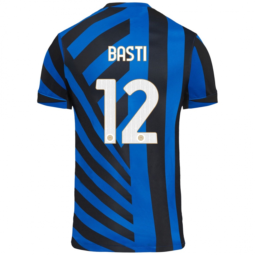 Niño Camiseta Matteo Basti #12 Azul Negro 1ª Equipación 2024/25 La Camisa Argentina