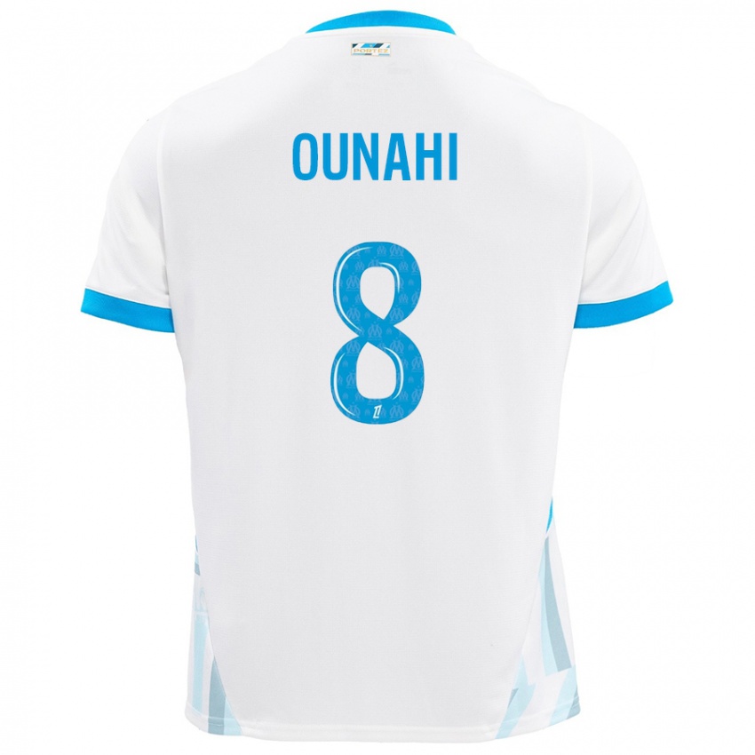 Niño Camiseta Azzedine Ounahi #8 Blanco Azul Cielo 1ª Equipación 2024/25 La Camisa Argentina