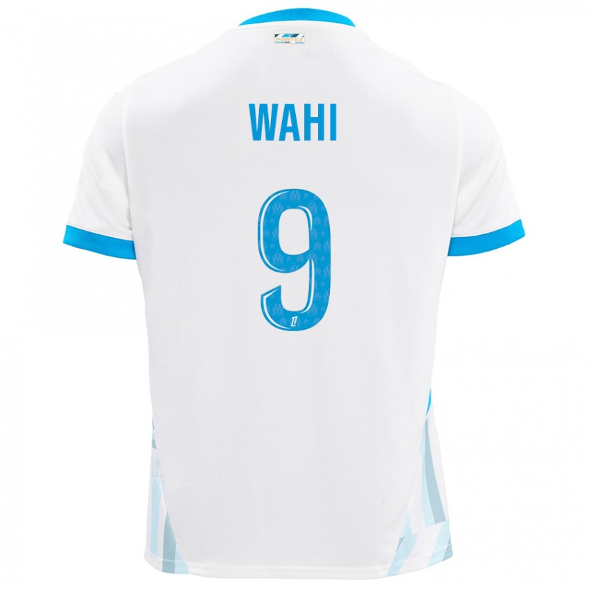 Niño Camiseta Elye Wahi #9 Blanco Azul Cielo 1ª Equipación 2024/25 La Camisa Argentina