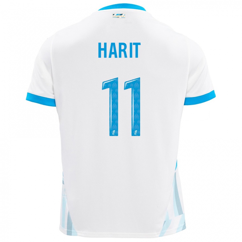 Niño Camiseta Amine Harit #11 Blanco Azul Cielo 1ª Equipación 2024/25 La Camisa Argentina