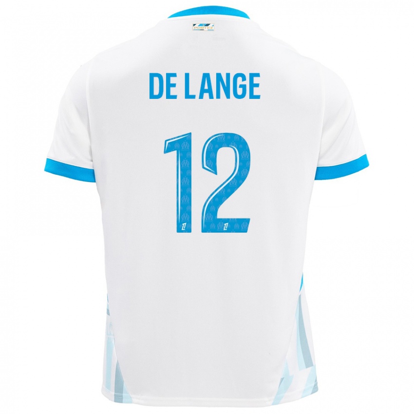 Niño Camiseta Jeffrey De Lange #12 Blanco Azul Cielo 1ª Equipación 2024/25 La Camisa Argentina