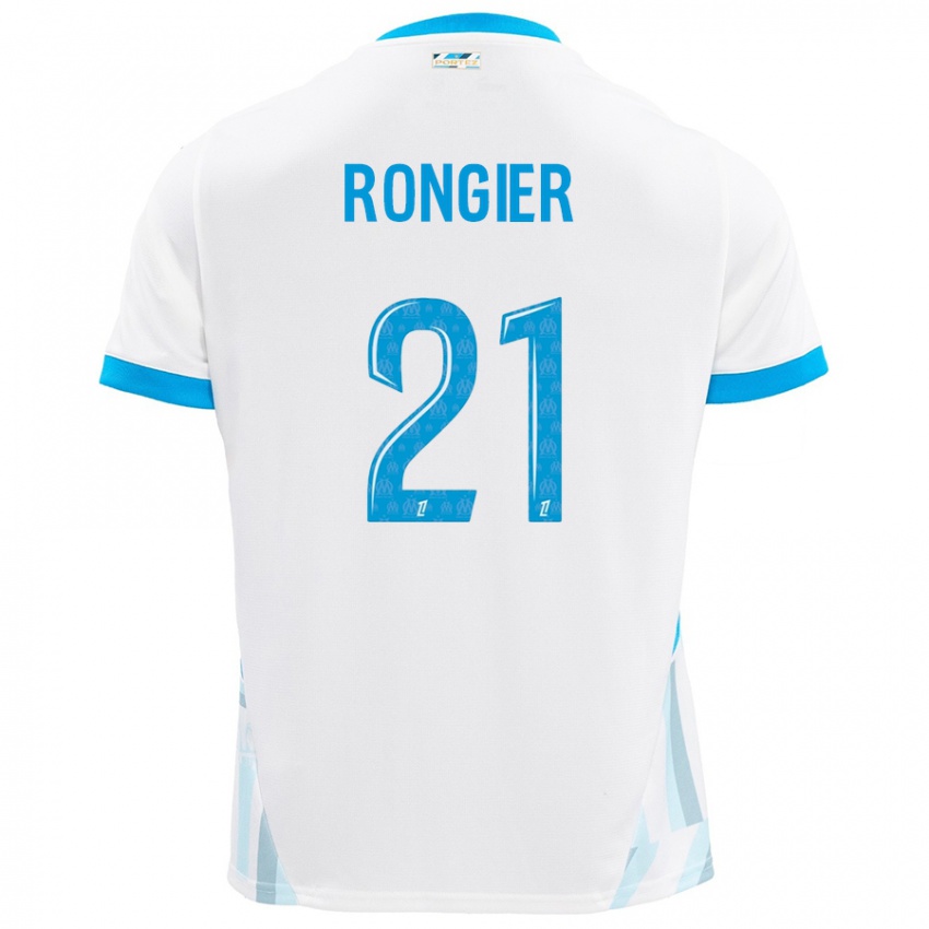 Niño Camiseta Valentin Rongier #21 Blanco Azul Cielo 1ª Equipación 2024/25 La Camisa Argentina