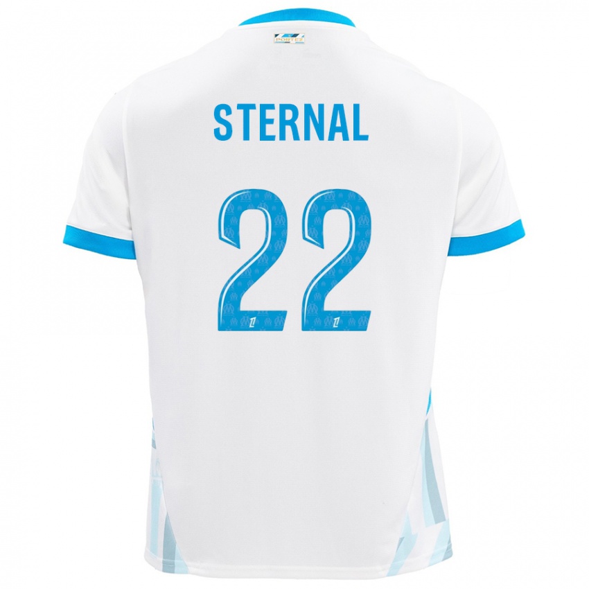 Niño Camiseta Enzo Sternal #22 Blanco Azul Cielo 1ª Equipación 2024/25 La Camisa Argentina