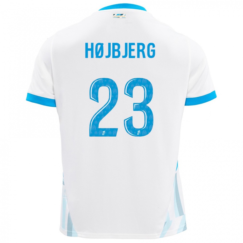 Niño Camiseta Pierre Emile Hojbjerg #23 Blanco Azul Cielo 1ª Equipación 2024/25 La Camisa Argentina