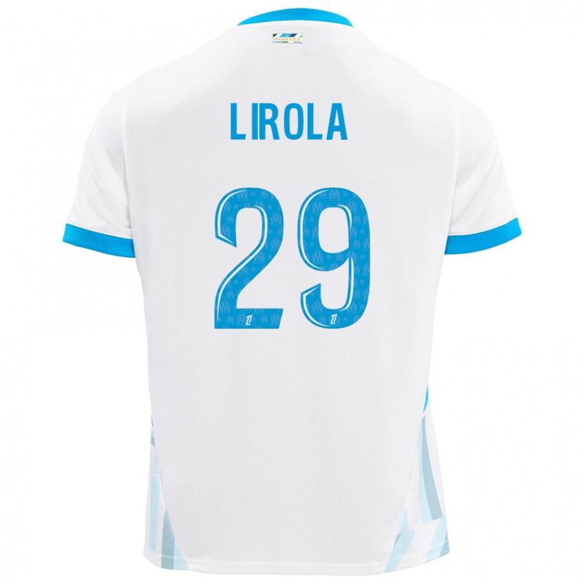 Niño Camiseta Pol Lirola #29 Blanco Azul Cielo 1ª Equipación 2024/25 La Camisa Argentina