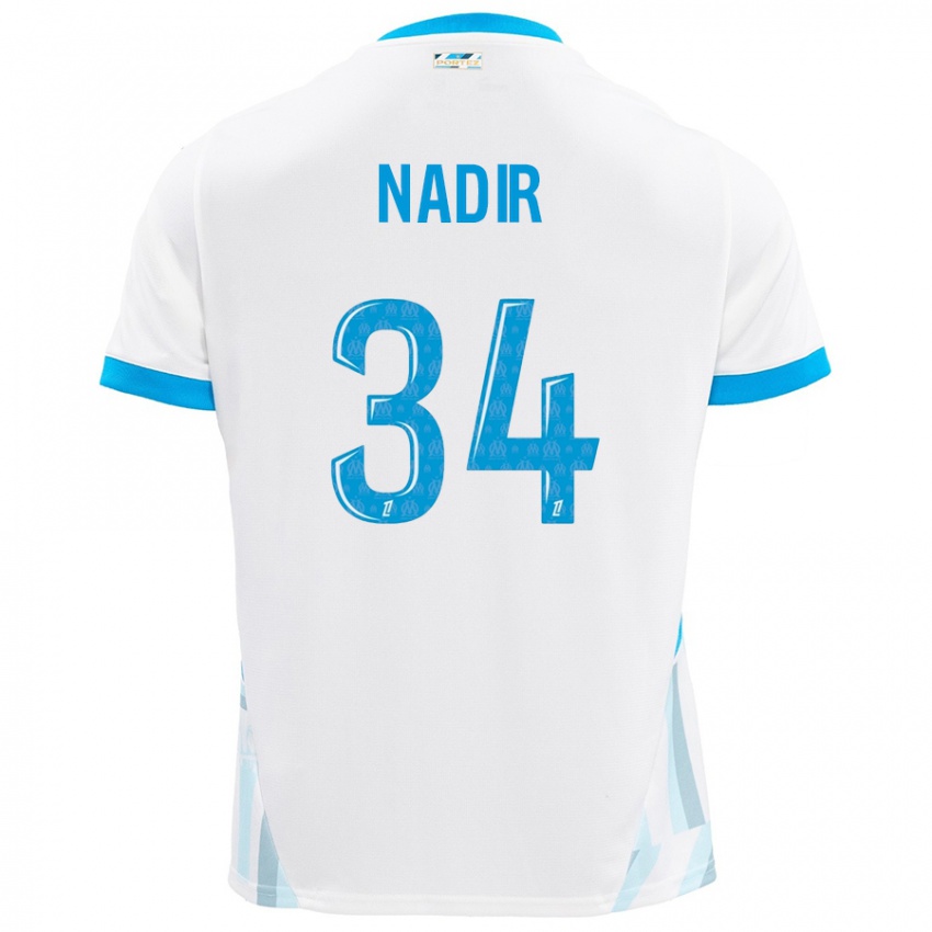 Niño Camiseta Bilal Nadir #34 Blanco Azul Cielo 1ª Equipación 2024/25 La Camisa Argentina