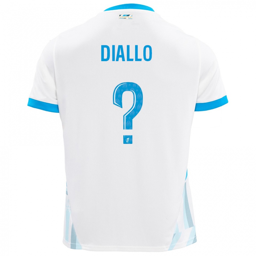 Niño Camiseta Mouhamed Diallo #0 Blanco Azul Cielo 1ª Equipación 2024/25 La Camisa Argentina