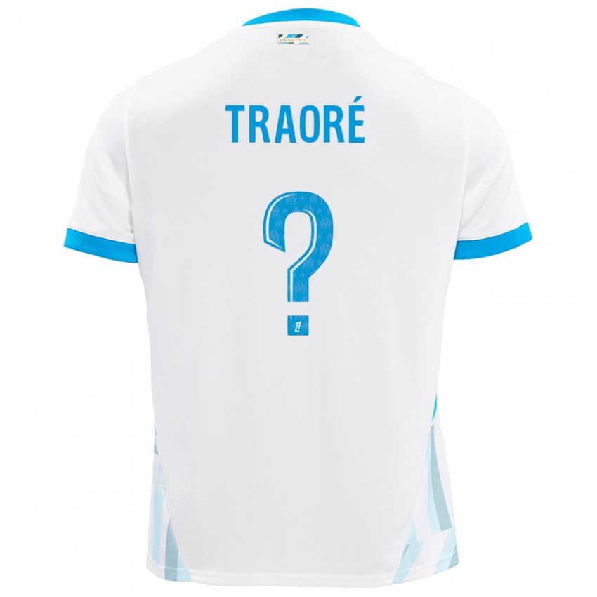 Niño Camiseta Soumaïla Traoré #0 Blanco Azul Cielo 1ª Equipación 2024/25 La Camisa Argentina