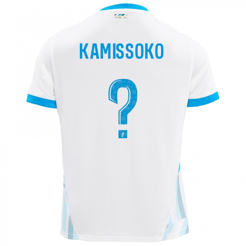 Niño Camiseta Nouhoum Kamissoko #0 Blanco Azul Cielo 1ª Equipación 2024/25 La Camisa Argentina