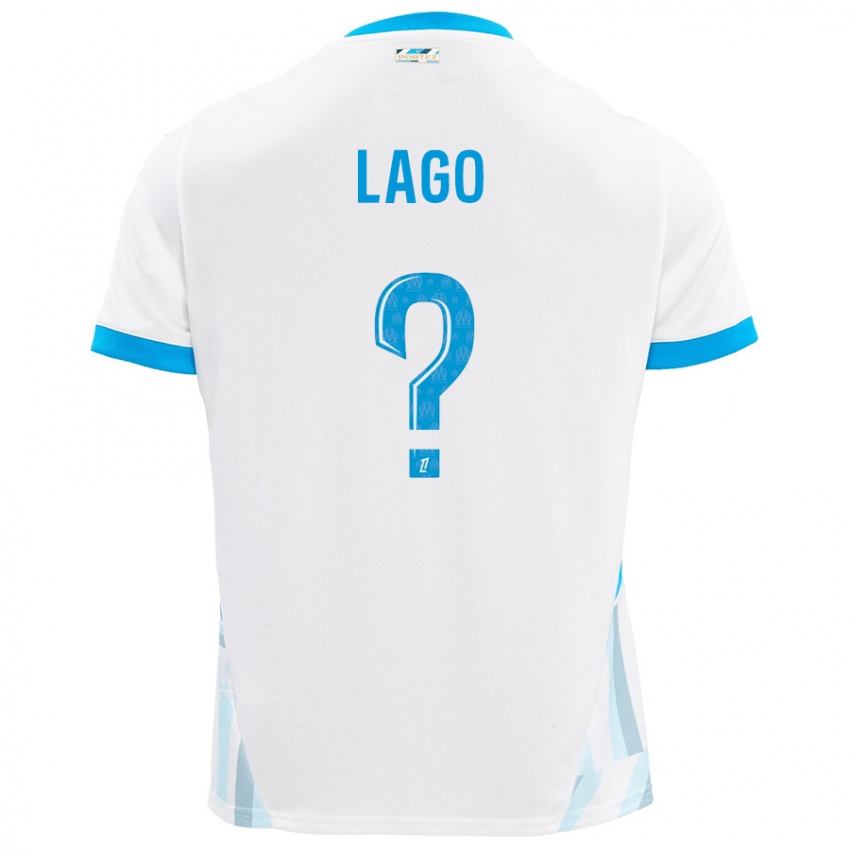 Niño Camiseta Ange Lago #0 Blanco Azul Cielo 1ª Equipación 2024/25 La Camisa Argentina